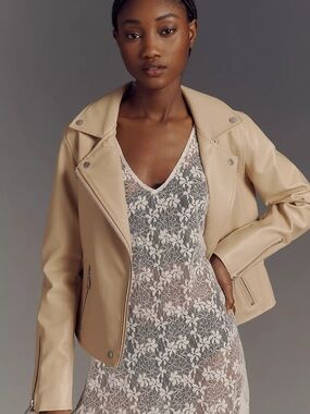 Anthropologie The Saige Faux Leather Moto Jacket